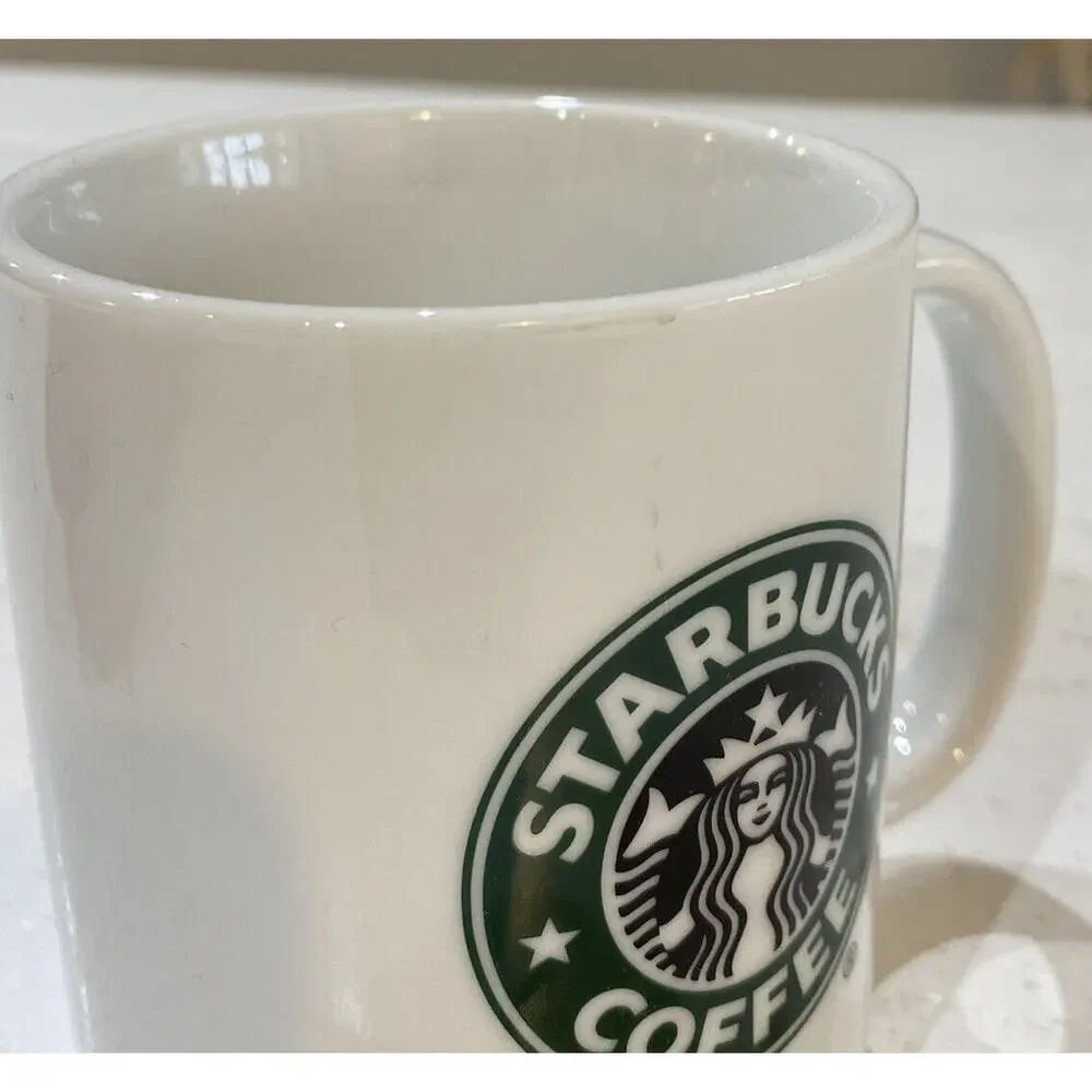 Starbucks Coffee Tea  Mug 2006 Logo Double Sided White Green Siren - Picture 6 of 8